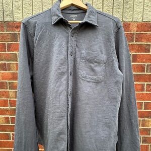 J. Crew Men's Charcoal Button Down Shirt Streetcore Urban Collared Relaxed-Fit M